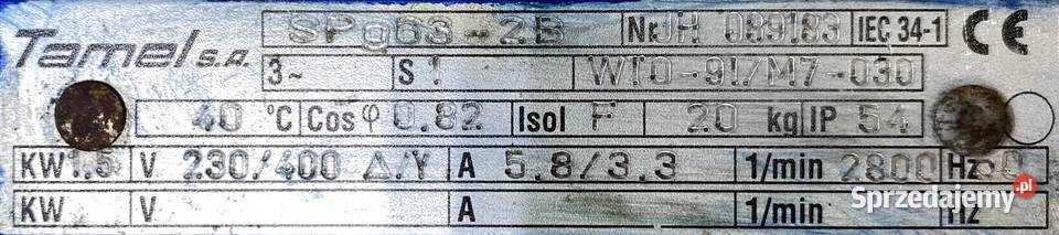 silnik elektryczny jamnik 15kW 2800obr 3fazowy Pigża