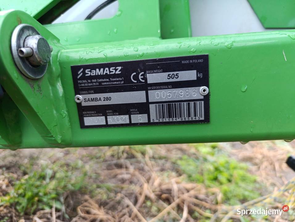 Kosiarka dyskowa samasz samba 280 nieuszkodzony Pozostałe podlaskie Krypno Kościelne