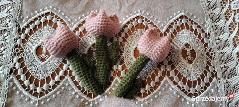 Kwiatki tulipany na szydełku śląskie Częstochowa