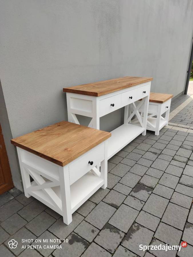 Konsola drewniana lite drewno 36cm łódzkie