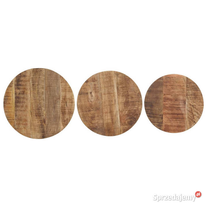 Stoliki boczne 3 surowe drewno mango WM320686 Stoły