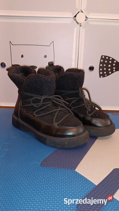 Czarne ciepłe zimowe buty z miękkim futerkiem małopolskie Kraków