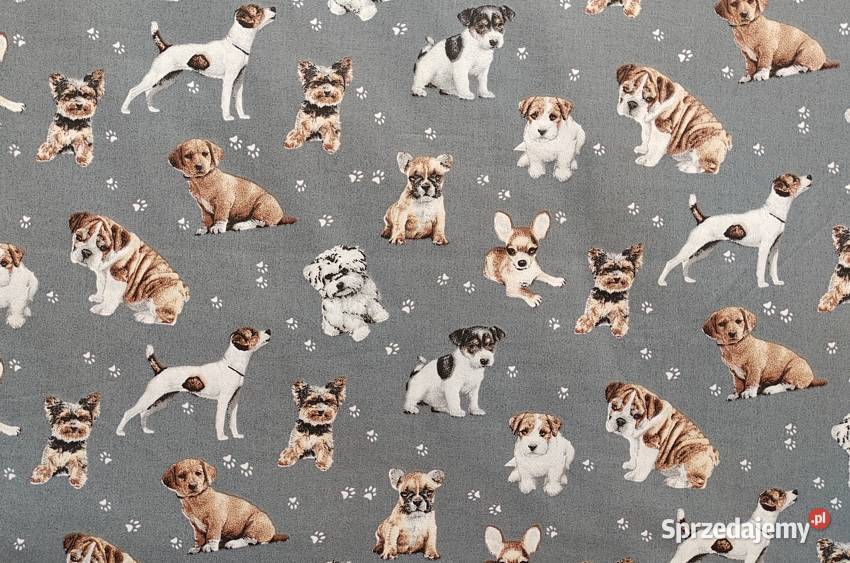 Tkanina w pieski szczeniaki Materiały do szycia Lublin