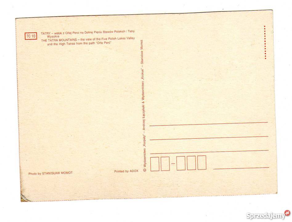 TATRYWIDOK Z ORLEJ PERCI NA DOLINĘ PIĘCIU STAWÓW Krynki sprzedam