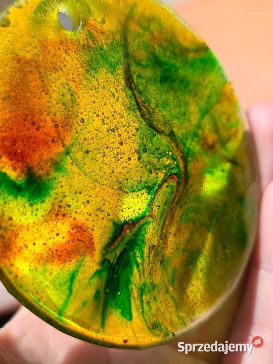 Naszyjnik żółty rękodzieło transparent plus Krasnystaw sprzedam