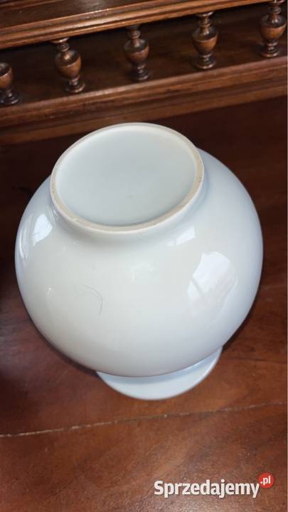 Wazon Biała porcelana ze złotą główką spaniela Gdańsk