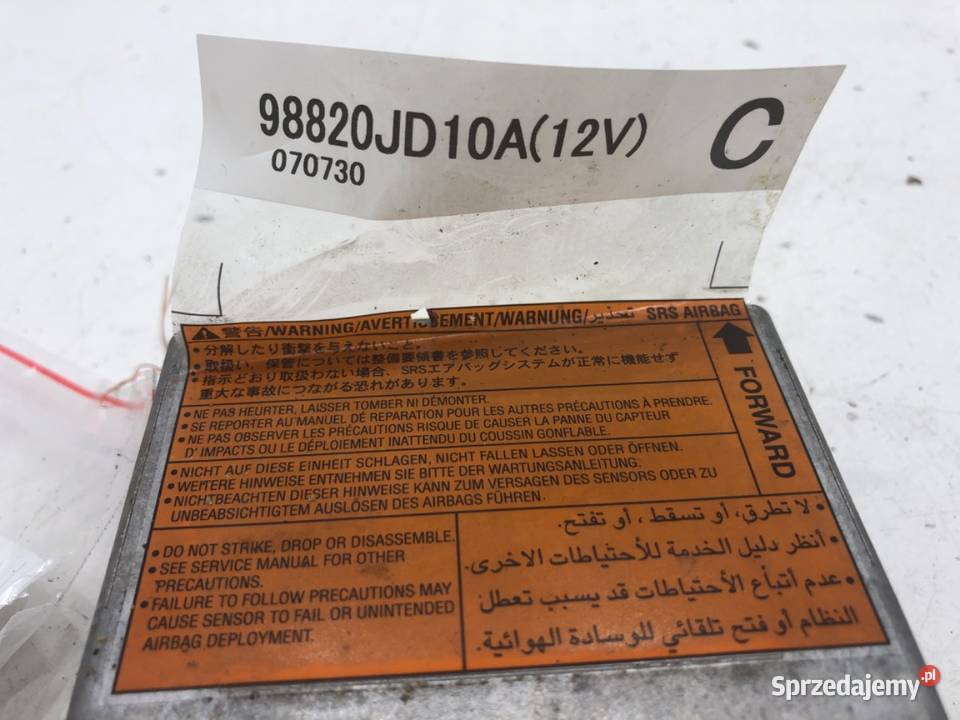 SENSOR AIRBAG NISSAN QASHQAI J10 98820JD10A 0614