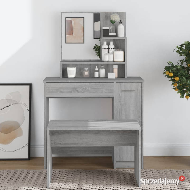 Toaletka z lustrem szary dąb sonoma 865x35x136 mazowieckie Warszawa