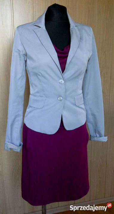 Szary popielaty żakiet marynarka klasyczna Kalisz