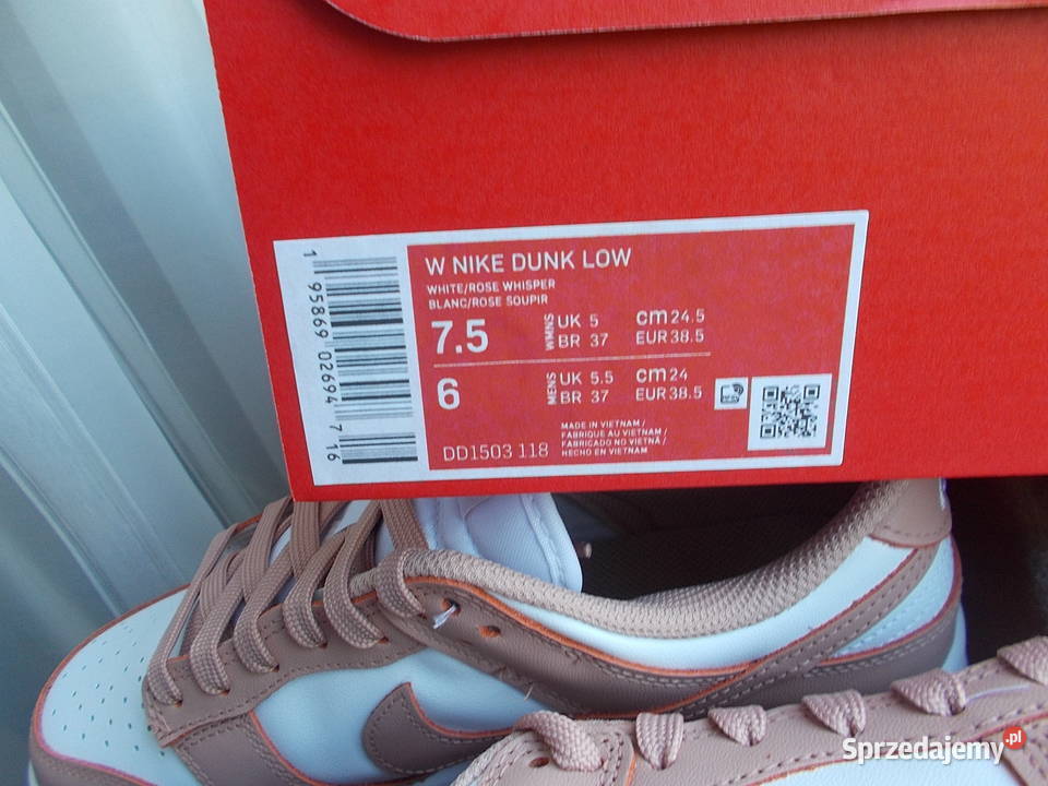 Eur 385 Nike Dunk Low Rose Whisper W DD1503118 Poznań sprzedam
