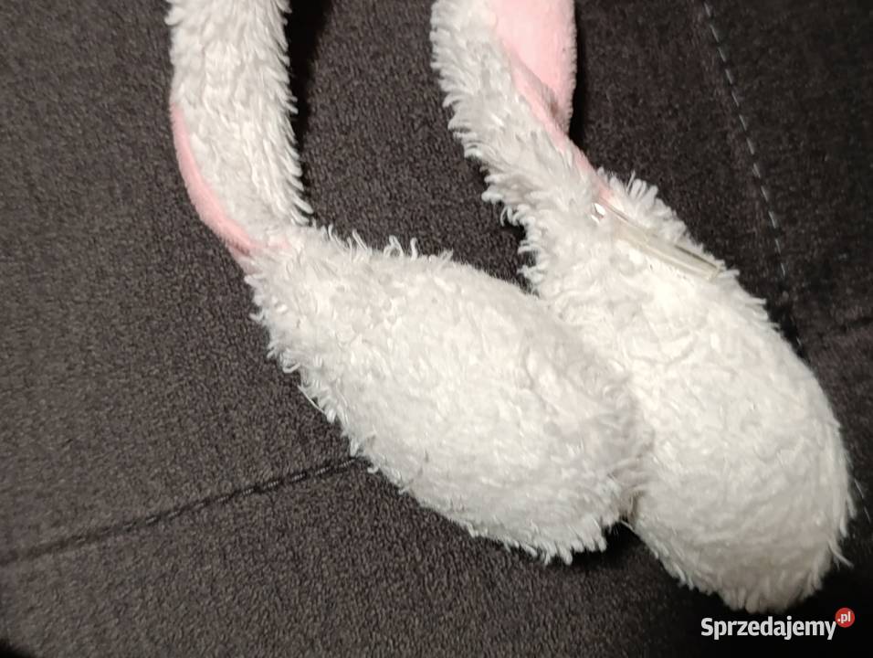 białoróżowa opaska z uszami królik z ruchomymi Poznań