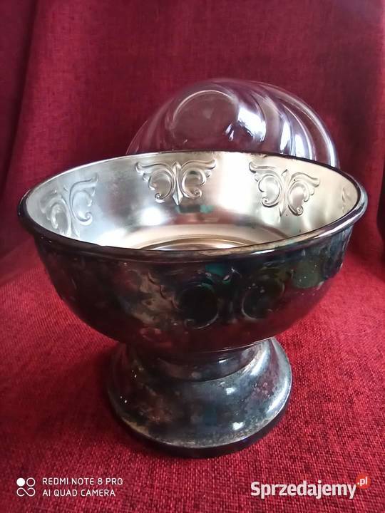 Żardinera Okrągła Patera Plater i szkło pomorskie Gdańsk