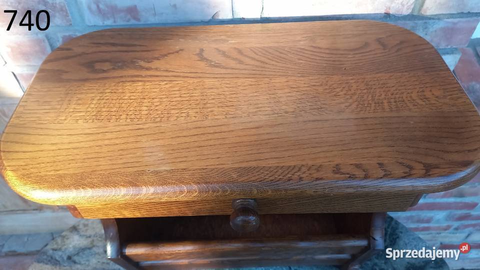 Gazetnik dębowy drewniany Stolik stojak na Gawroniec