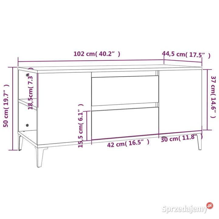 Szafka pod TV biała 102x445x50 materiał mazowieckie Warszawa