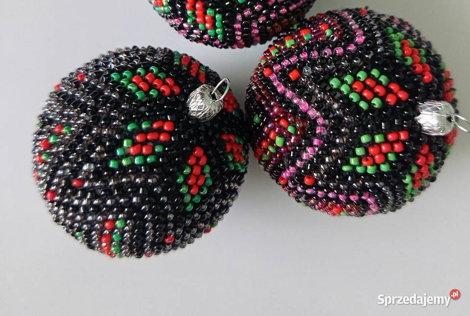 Bombka z koralików rękodzieło ozdoba prezent wielokolorowy Garbów