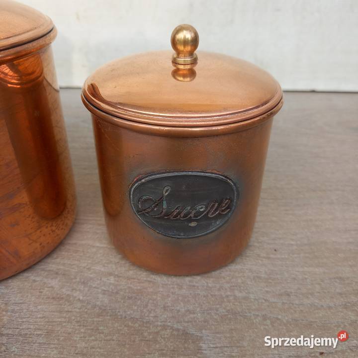 Miedziane pojemniki kuchenne komplet 3 miedziana mazowieckie sprzedam