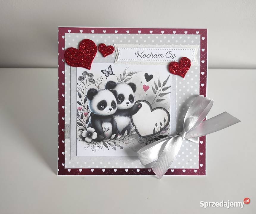 Kartka ręcznie robiona na walentynki Kocham Cię łódzkie Łódź