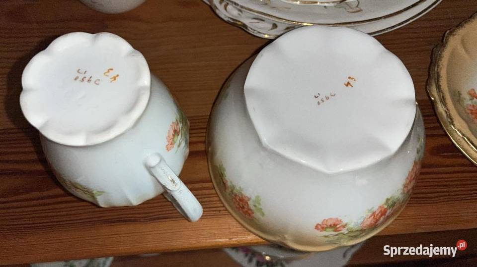 Secesja Stara XIX Anglia Sygnatury numeryczne Porcelana i szkło Gdańsk