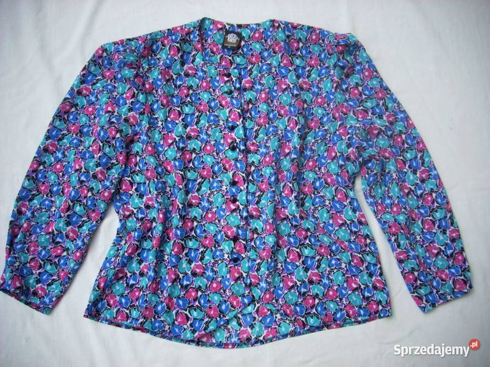 CA Kolorowa koszula Bluzka Bufki 38 40