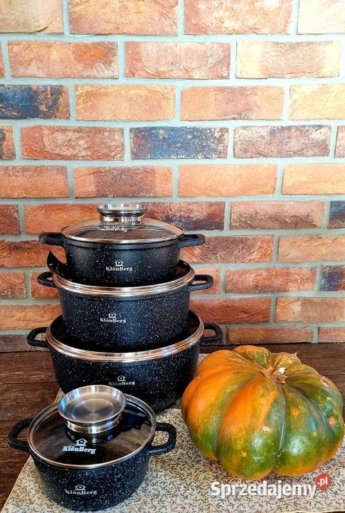 209 Garnki marmurkowe Klonberg szare i czarne sprzedam