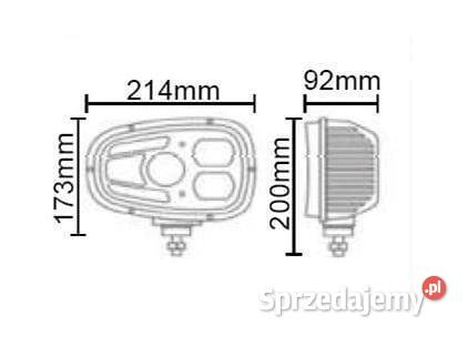 Lampa przednia LED prawa 55W prostokątna 1224V z Kamionna