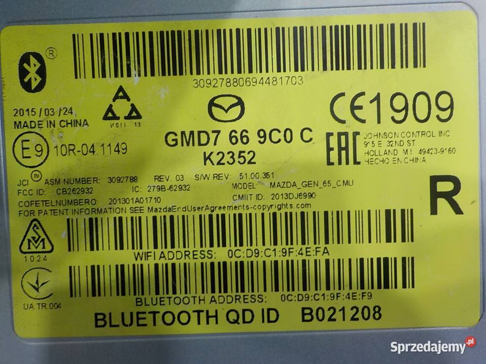 MAZDA 6 GJ III LIFT 22 D AUT 15r modul sterownik Suków