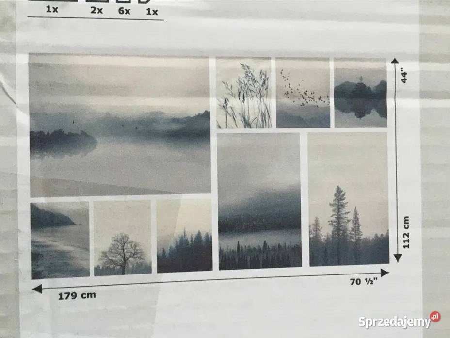 Ikea GRNBY obraz zestaw 9 sztuk 179 x 112 Kraków