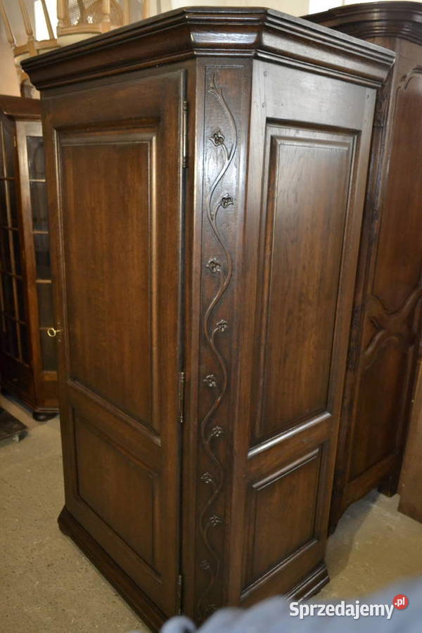 szafa jednodrzwiowa rzeźby lity dąb śląskie Będzin sprzedam