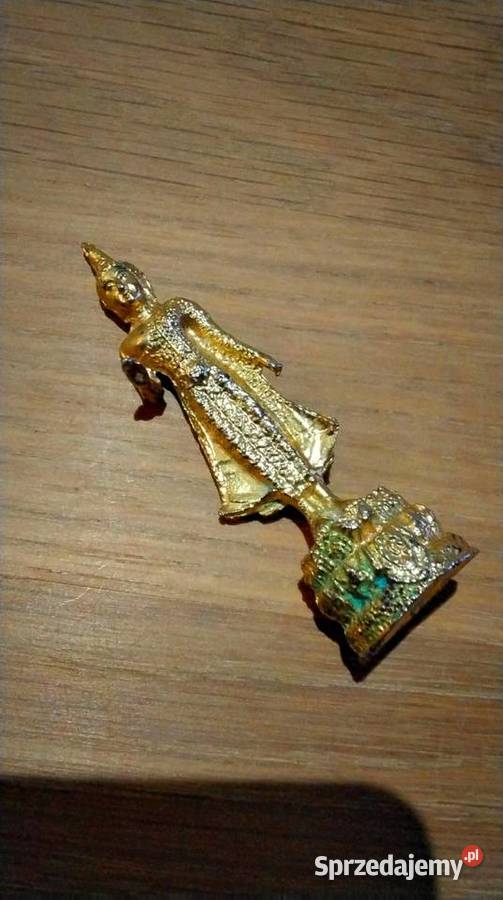 Amulet Tajski Pozłacany Budda z Abhaya Mudrą Nowa Sól