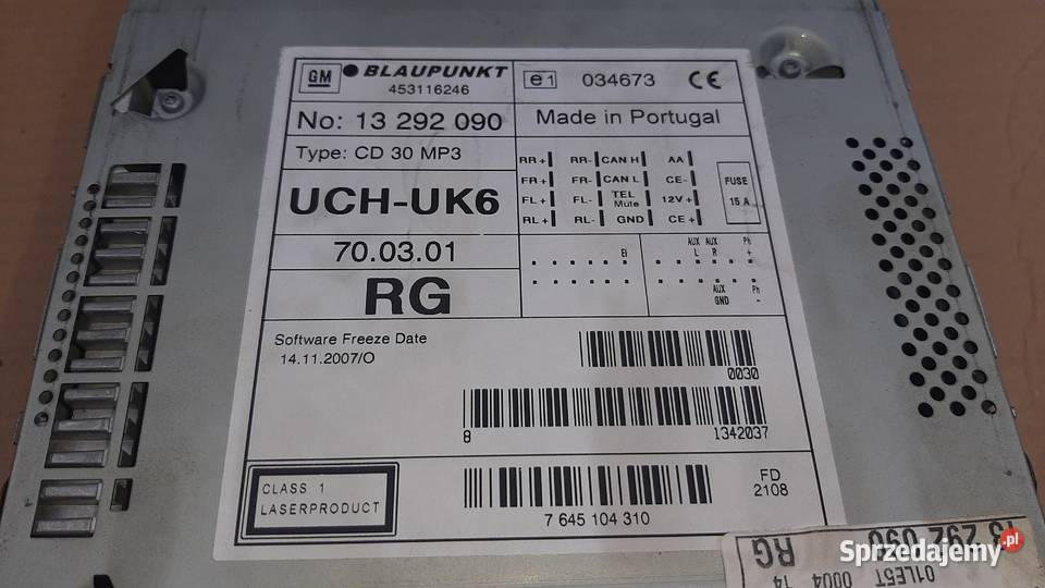 RADIO FABRYCZNE BLAUPUNKT OPEL MERIVA A VECTRA C Dębno
