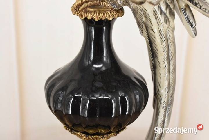 Świecznik Porcelanowy Papuga Porcelana Brąz Kraków