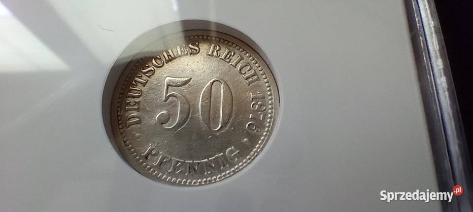 Stare monety 50 fenig 1876 B Niemcy srebro podkarpackie Lesko