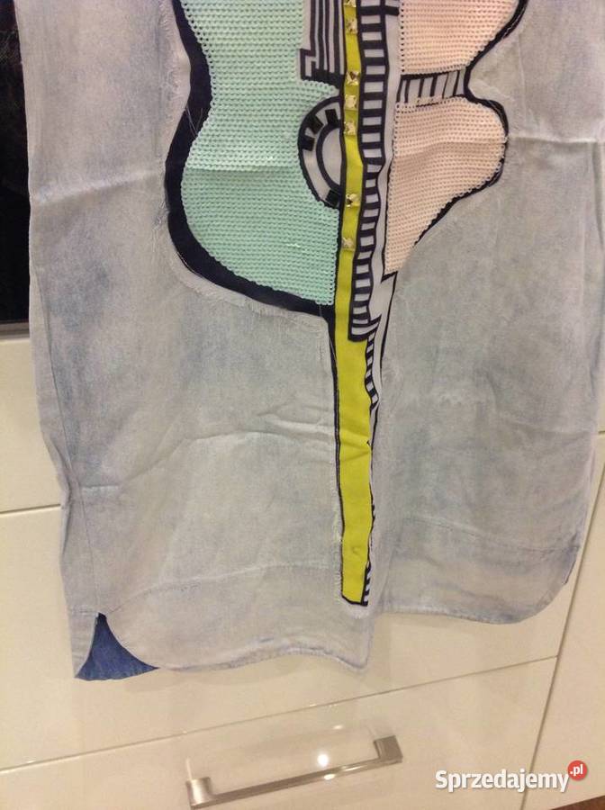 Mini Sukienka Jeans Damska r S odkryte ramiona Nowa Sól