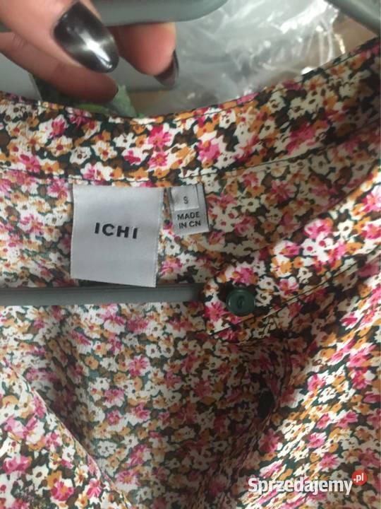 Bluzka koszulowa w kwiatki Ichi S Inny materiał