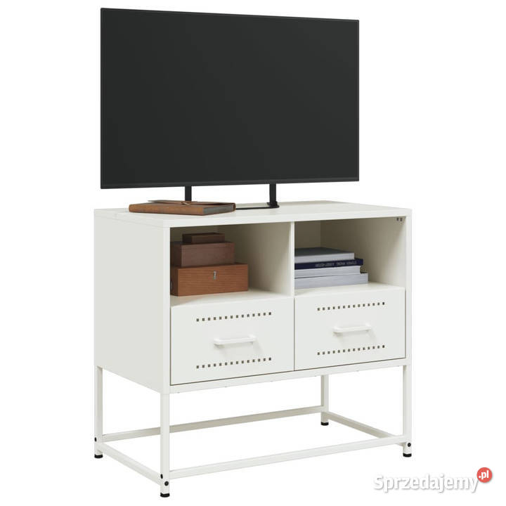Szafka pod telewizor biała 68x39x605 stalowa
