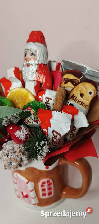 Świąteczny kubek ze słodyczami Kinder prezent na Czekolady i czekoladki dolnośląskie Wrocław