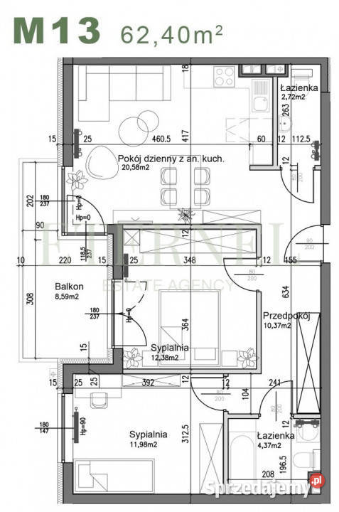 Wyjątkowe mieszkanie 3pokojowe 6240m2 Czyżyny