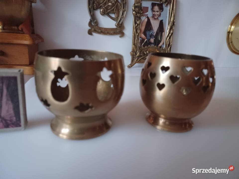 Komplet dwóch lampionów Mosiądz Kolekcja Poznań