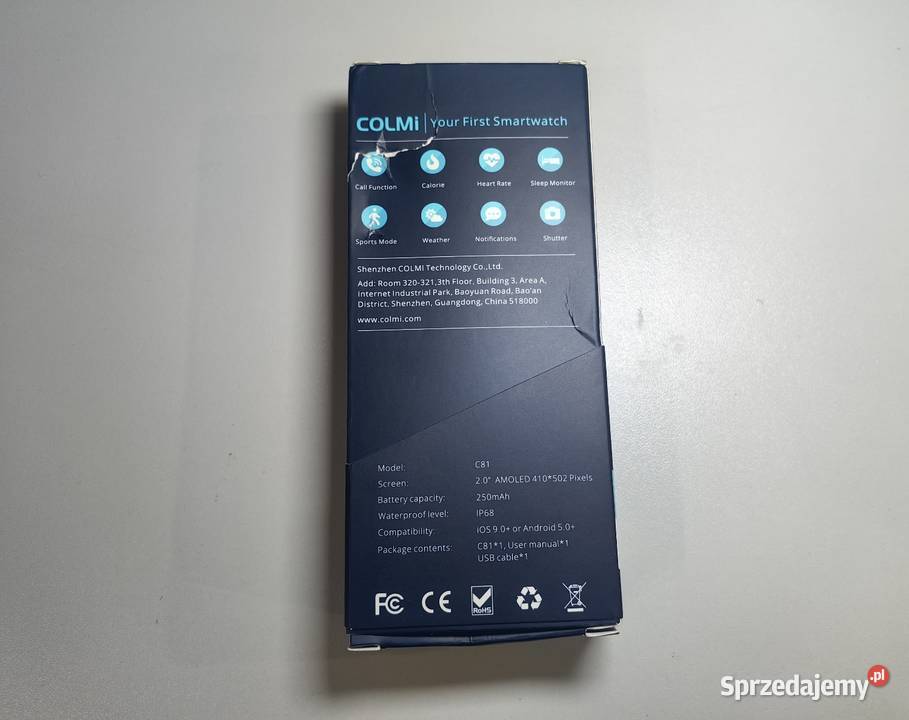 Zegarek Smartwatch Colmi C81 20 IP 68 Czarny Box Inczew