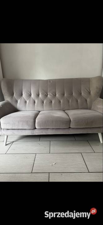 Pudrowy komplet wypoczynkowy Sofa 3 osobowa i Pabianice