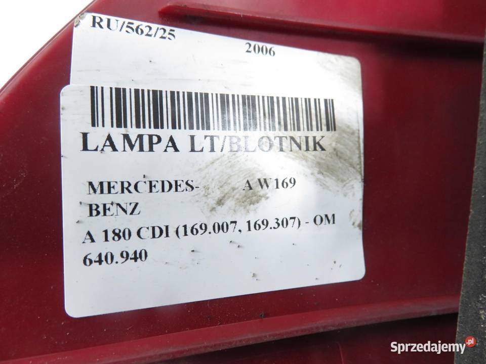 LAMPA LEWA TYLNA MERCEDESBENZ A W169