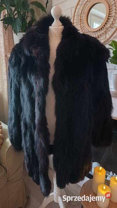 Futro czarne vintage czarny lis rL mazowieckie Marki