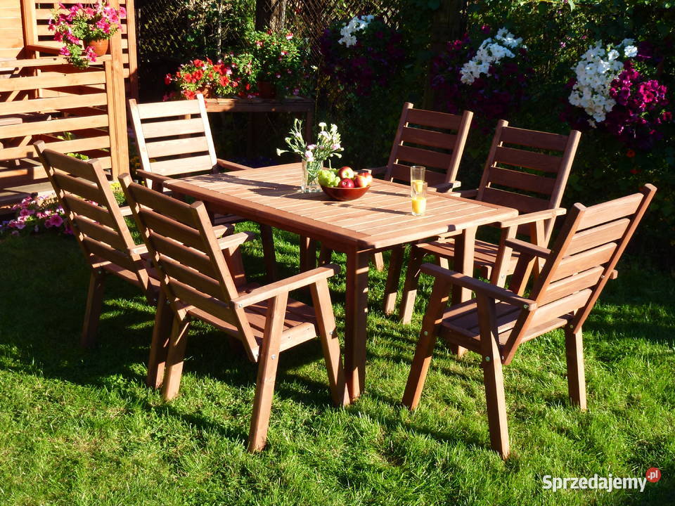 Zestaw meble ogrodowe drewniane tarasowe typ L Kalety