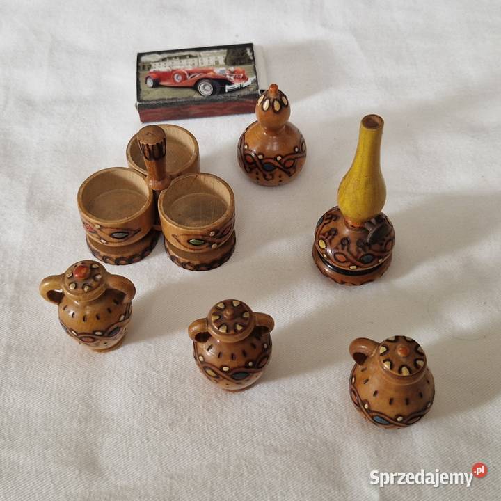 Drewniane cepeliowskie miniaturki 6 sztuk Pozostałe Warszawa