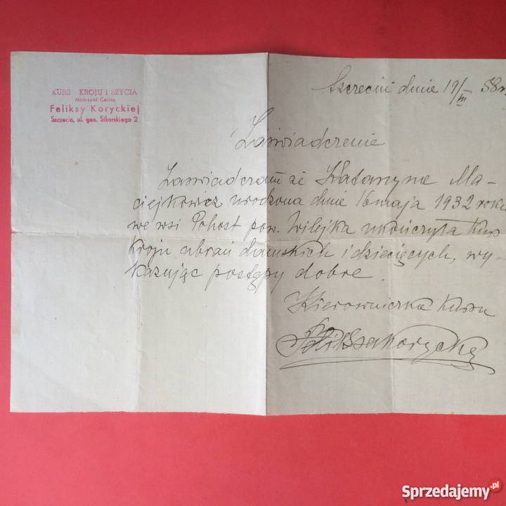 660 Zaświadczenie Szczecin sprzedam