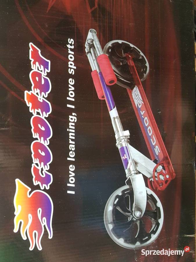 Hulajnoga duża SCOOTER Duże Koła Czarna biała Sport i Wypoczynek Głogowa sprzedam