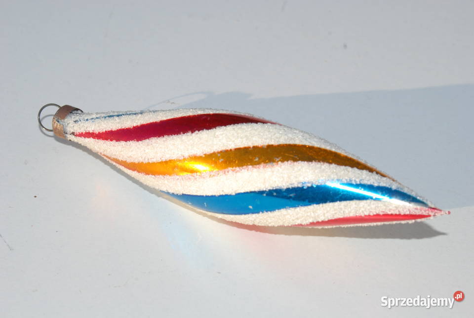 Stara ozdoba choinkowa bombka sopel kolorowy