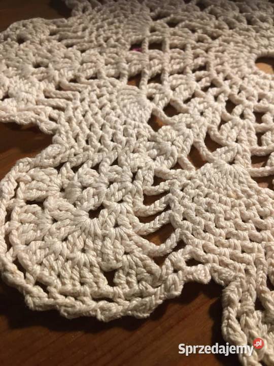 Serwetki szydełkowe rękodzieło 100grube nici beżowy Warszawa sprzedam