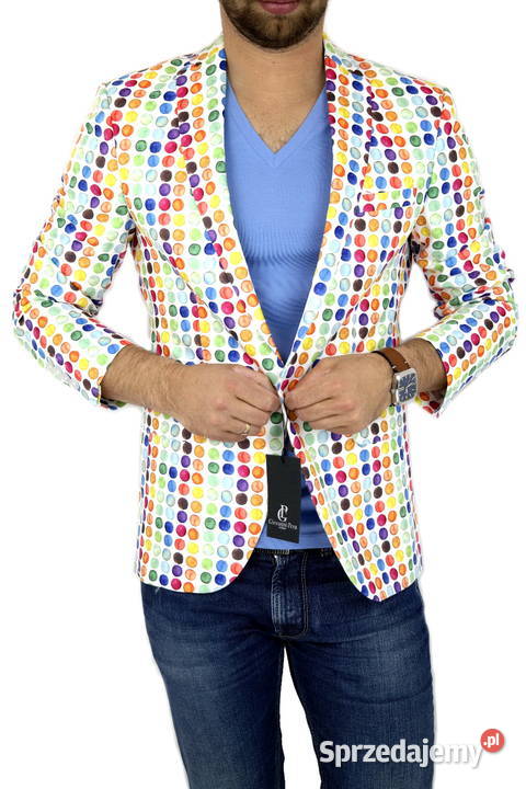 GIOVANNI PERA Marynarka męska D001 grochy różne