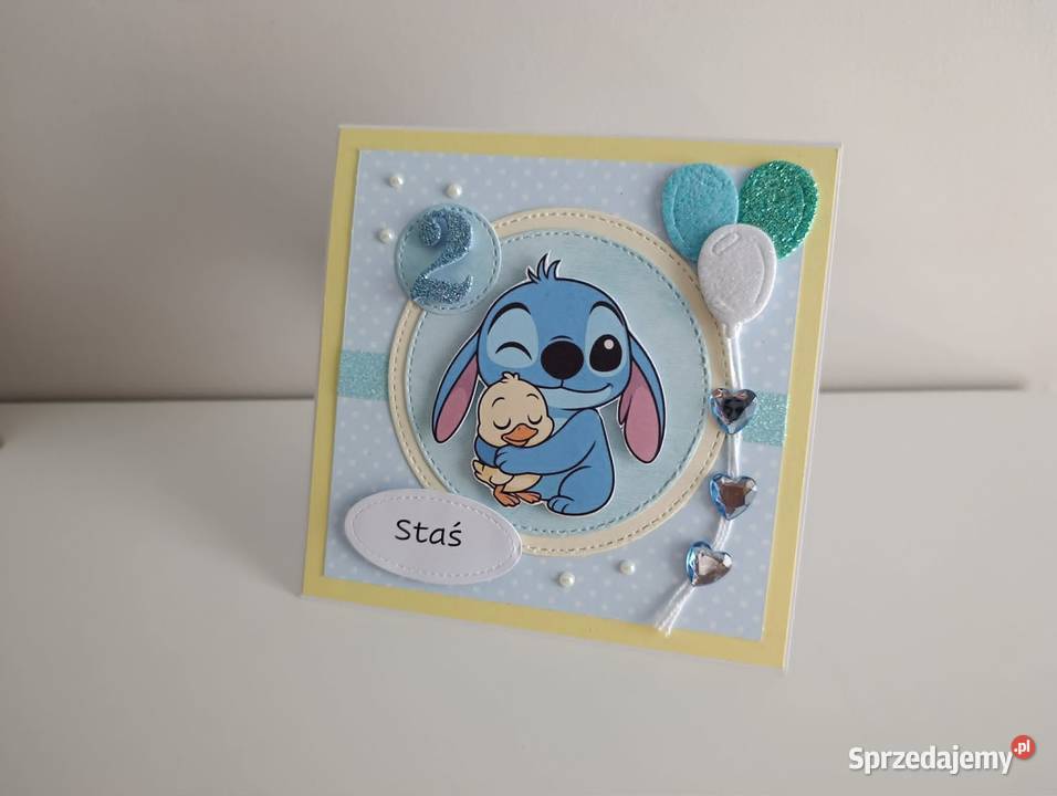 Kartka na urodziny roczek Stitch z Łódź sprzedam